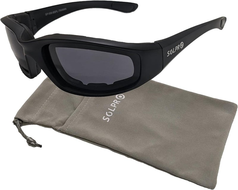 SOLPRO Motorcycle Riding Glasses Foam Padded Windproof Polarized TR90 Floating Frame for Outdoor Activity Sports And Fishing - Image 1